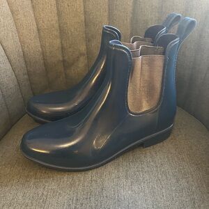 Ralph Lauren Navy & Metallic Women's Rain Boots